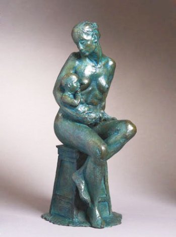 Michel Lévy - Maternité assise, bronze